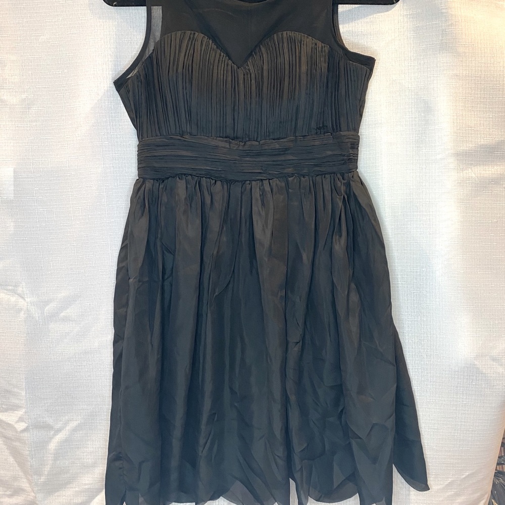 Black Midi Dress With Mesh Halter Top